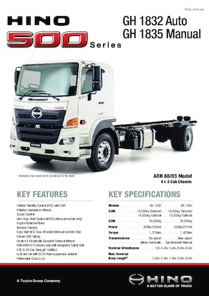 Chassis Hino 500 GH 1835 4x2