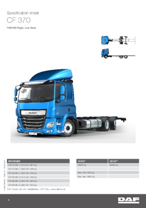 Chassis DAF CF 370 FAN Low Deck