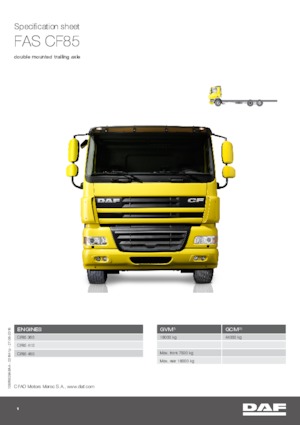 Chassis DAF CF 85.460 FAS SLEEPER CAB
