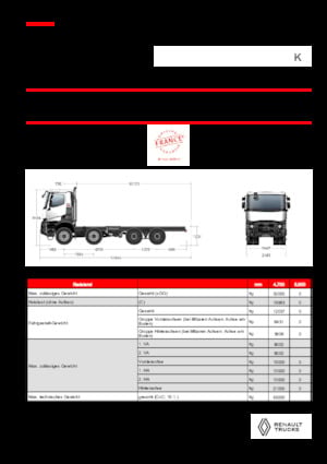 Chassis Renault K P8X8 MEDIUM 13L E6