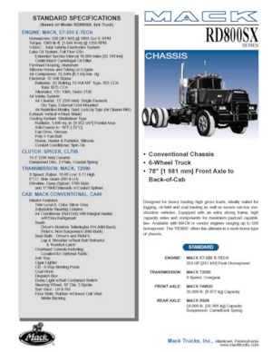Chassis Mack RD890SX CA49 E7-350 E-TECH 6x4