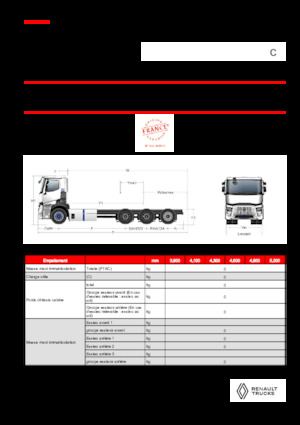 Chassis Renault RT E-TECH C - P8x4*4 TRIDEM ROAD