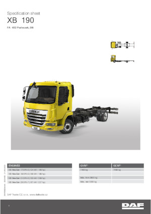 Chassis DAF XB 190 FA 08t