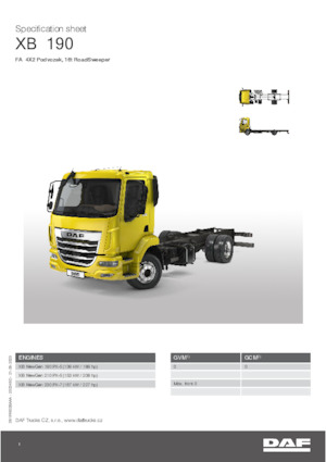 Chassis DAF XB 190 FA 16t RoadSweeper