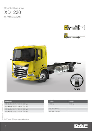 Chassis DAF XD 290 FA 19t