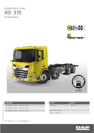 Chassis DAF XD 370 FAC