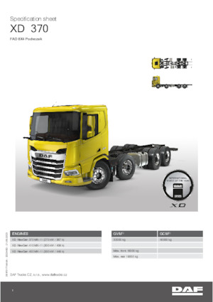 Chassis DAF XD 370 FAD