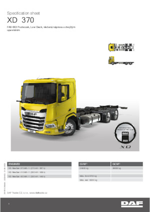 Chassis DAF XD 370 FAS Low Deck