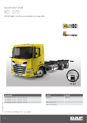 Chassis DAF XD 370 FAS Low Deck