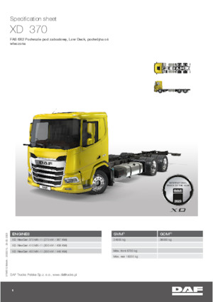 Chassis DAF XD 370 FAS Low Deck