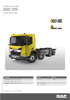 Chassis DAF XDC 370 FAD Mixer
