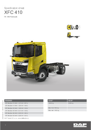 Chassis DAF XFC 480 FA