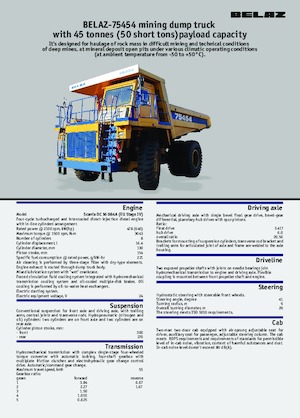 Tombereaux Rigides Belaz 75454