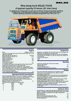 Tombereaux Rigides Belaz 7555D