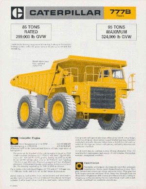 Tombereaux Rigides Caterpillar 777B