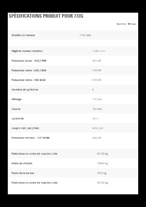Tombereaux Rigides Caterpillar 772G