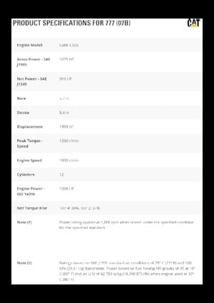 Tombereaux Rigides Caterpillar 777 (07B)