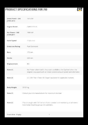 Tombereaux Rigides Caterpillar 793