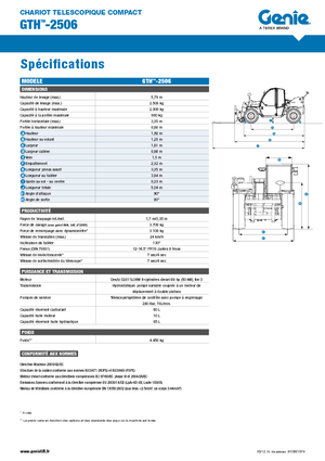 Chariot Élévateur Télescopique Genie GTH-2506
