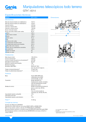 Chariot Élévateur Télescopique Genie GTH4014