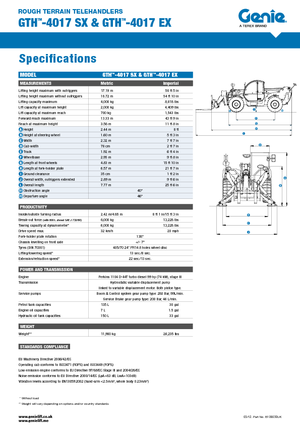 Chariot Élévateur Télescopique Genie GTH-4017 EX