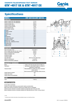 Chariot Élévateur Télescopique Genie GTH-4017 EX