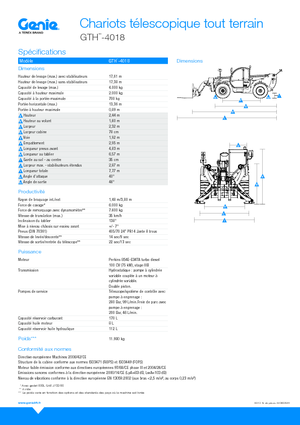 Chariot Élévateur Télescopique Genie GTH4018