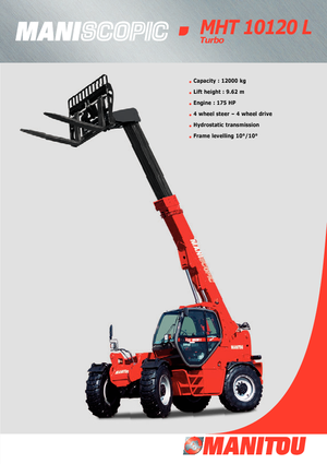 Chariot Élévateur Télescopique Manitou MHT 10120 L Turbo