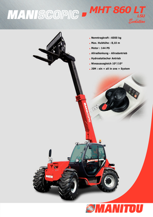 Chariot Élévateur Télescopique Manitou MHT 860 LT LSU