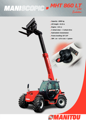 Chariot Élévateur Télescopique Manitou MHT 860 LT LSU