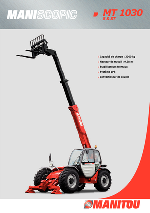 Chariot Élévateur Télescopique Manitou MT 1030 S Evolution