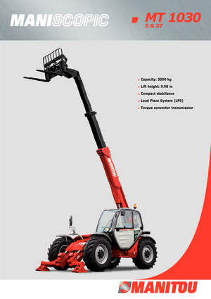 Chariot Élévateur Télescopique Manitou MT 1030 S Evolution
