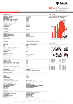 Chariot Élévateur Télescopique Bobcat T 40140