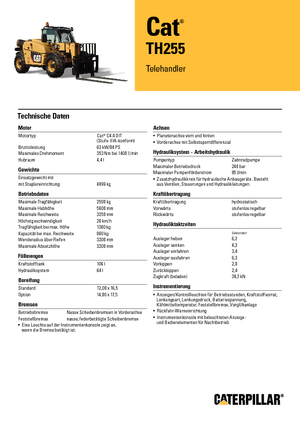 Chariot Élévateur Télescopique Caterpillar TH255