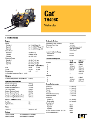 Chariot Élévateur Télescopique Caterpillar TH406C