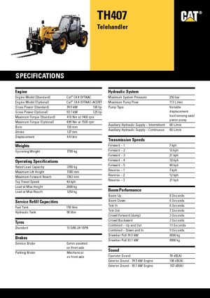 Chariot Élévateur Télescopique Caterpillar TH407
