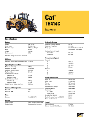 Chariot Élévateur Télescopique Caterpillar TH414C