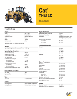 Chariot Élévateur Télescopique Caterpillar TH414C