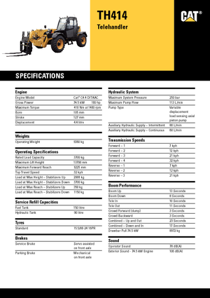 Chariot Élévateur Télescopique Caterpillar TH414