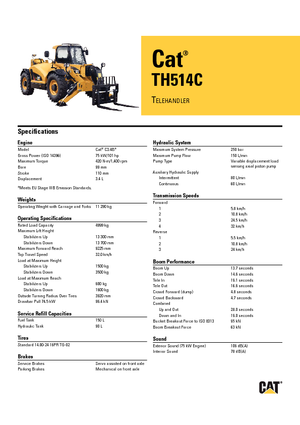 Chariot Élévateur Télescopique Caterpillar TH514C