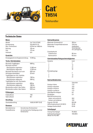 Chariot Élévateur Télescopique Caterpillar TH514