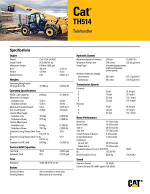 Chariot Élévateur Télescopique Caterpillar TH514