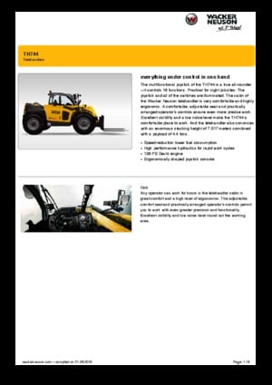 Chariot Élévateur Télescopique Wacker Neuson TH744