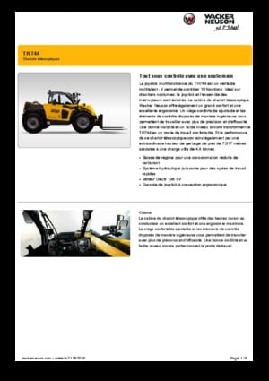 Chariot Élévateur Télescopique Wacker Neuson TH744