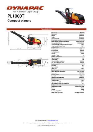 Découpeuse de chaussée Dynapac PL 1000 T
