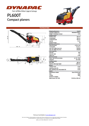 Découpeuse de chaussée Dynapac PL 600 T