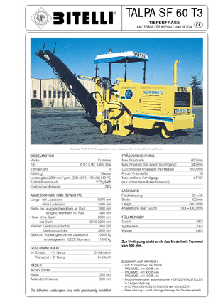 Découpeuse de chaussée Bitelli SF 60 T3