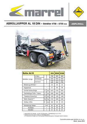 Bennes basculantes Marrel AL 18 DIN 54 B