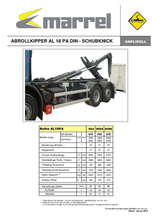 Bennes basculantes Marrel AL 18 PA DIN 56 S-B