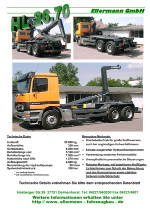 Bennes basculantes Ellermann HL 26.70
